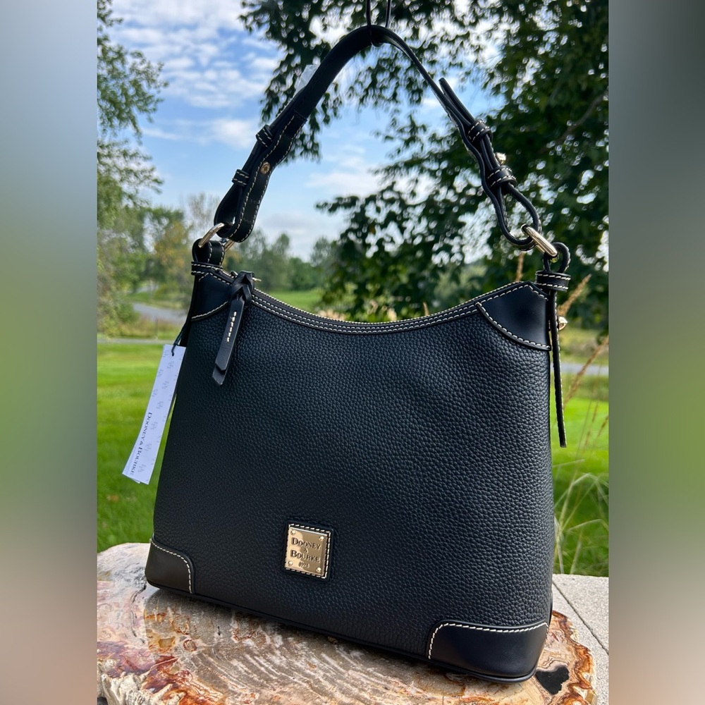 Dooney & Bourke Black Pebble Grain Hobo NWT - Picture 5 of 16